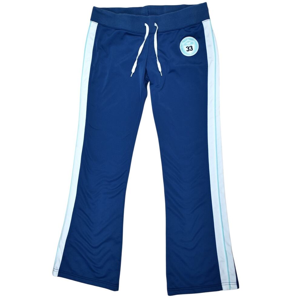 Abercrombie & Fitch Y2K Vintage Track Pants Womens M Blue Knit Low Rise Bootcut
